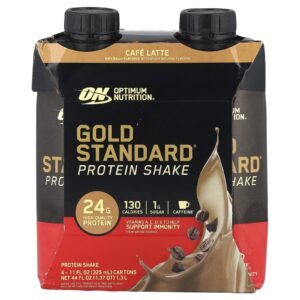 Optimum Nutrition Shake Proteico Gold Standard® Café Latte 4 Caixas 325 ml (11 fl oz) Cada