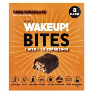 Jesses WAKEUP! Rice Crisp Bites Chocolate Amargo Embalagem com 8 15 g (053 oz) Cada