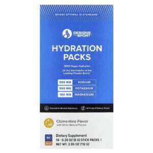Designs For Health Designs For Sport® Pacotes de Hidratação Clementina 14 Embalagens 8 g (028 oz) Cada