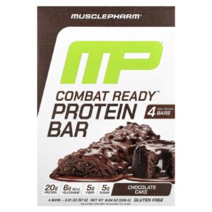 MusclePharm Barra de Proteína Combat Pronto™ Bolo de Chocolate 4 Barras 57 g (201 oz) Cada