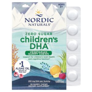 Nordic Naturals Zero Açúcar para Crianças DHA Acima de 3 Anos Maracujá e Limão 250 mg 30 Gomas Mastigáveis