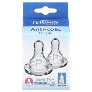 Dr. Browns Natural Flow® Preemie Flow™ Bicos Anticólicas A Partir de 0 Meses Fluxo Mais Lento Pacote com 2 Unidades