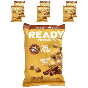 Ready Puffs de Proteína Açúcar com Canela e 6 Sacos 90 g (317 oz) Cada