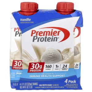 Premier Protein Shake Proteico com Alto Teor de Baunilha 4 Shakes 325 ml (11 fl oz) Cada