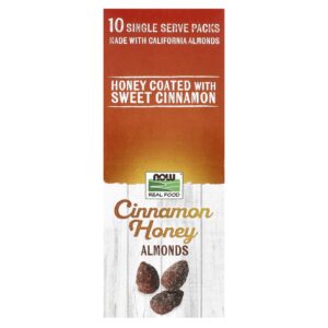 NOW Foods Canela Mel e Amêndoas 10 Embalagens de Porção Individual Embalagens de 125 oz (35 g)