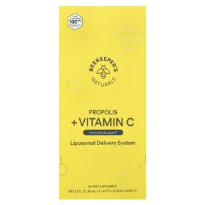 Beekeepers Naturals Própolis + Vitamina C 12 Embalagens 8 ml (027 fl oz) Cada