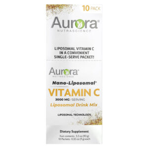 Aurora Nutrascience Nano-Liposomal® Vitamina C Mistura para Bebida Lipossomal 10 Embalagens 9 g (032 oz) Cada