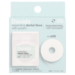 Davids Sistema expansível de refil de fio dental + Refil Menta 2 Unidades