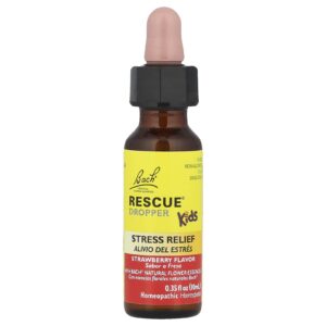 Bach Conta-gotas RESCUE® para Crianças Alívio do Estresse Para Maiores de 2 Anos Morango 10 ml (035 fl oz)
