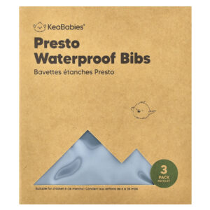 KeaBabies Babadores Presto à Prova Dágua 6 a 36 Meses Slate 3 Unidades