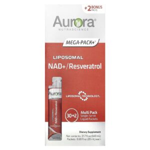 Aurora Nutrascience NAD Lipossomal+/Resveratrol 32 Embalagens 20 ml (068 fl oz) Cada
