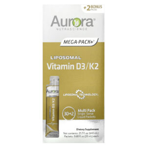 Aurora Nutrascience Vitaminas D3/K2 Lipossomais 32 Embalagens 20 ml (068 fl oz) Cada