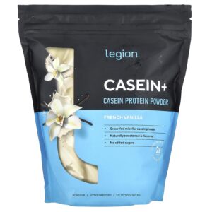 Legion Athletics Casein+ Proteína de Caseína em Pó Baunilha Francesa 960 g (211 lb)
