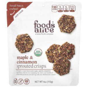 Foods Alive Sprouted Crisps Xarope de Bordo e Canela 113 g (4 oz)