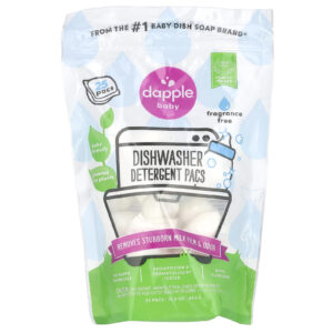 Dapple Baby Dishwasher Detergent Pacs Fragrance Free 25 Pacs 15.9 oz (450 g)