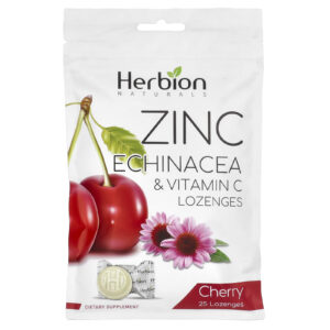 Herbion Naturals Pastilhas de Zinco e Echinacea com Vitamina C Cereja 25 Pastilhas
