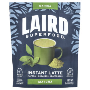 Laird Superfood Latte Instantâneo Matcha + Cramer + Adaptogênicos Matcha 227 g (8 oz)