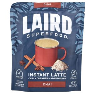 Laird Superfood Latte Instantâneo Chai + Creme + Adaptogênicos Chai 227 g (8 oz)