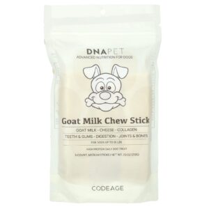 Codeage DNA Pet Goat Milk Mastigável em Bastão Para Cães Médio 3 Unidades 213 g (75 oz)