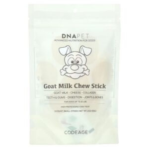 Codeage DNA Pet Goat Milk Mastigável em Bastão Para Cães Pequeno 3 Unidades 85 g (3 oz)