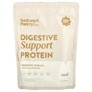 Nuzest Digestive Support Protein™ Mistura para Bebida de Proteína Vegetal Probiótico de Baunilha 450 g (1587 oz)