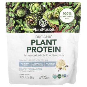 PlantFusion Proteína à Base de Plantas Orgânicas Fava de Baunilha Cremosa 348 g (122 oz)