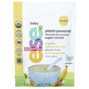 Else Bebê Supercereal de Amêndoas e Trigo Sarraceno à Base de Plantas A Partir de 6 Meses Banana 198 g (7 oz)