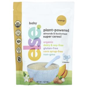 Else Bebê Supercereal de Amêndoas e Trigo Sarraceno à Base de Plantas A Partir de 6 Meses Manga 198 g (7 oz)