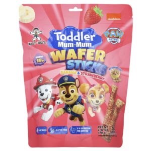 Hot Kid Bebê Mum-Mum® Bastões de Wafer Paw Patrol™ Mais de 18 Meses Banana e Morango 14 Bastões 70 g (247 oz)