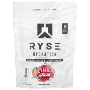 RYSE Hidratação Mistura para Bebida de Eletrólitos para Qualquer Lugar Splash Rosa 16 Bastões 64 g (023 oz) Cada
