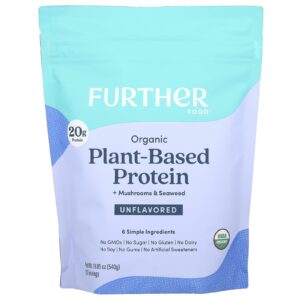 Further Food Proteína Orgânica à Base de Plantas + Cogumelos e Algas Marinhas Sem Sabor 540 g (1905 oz)