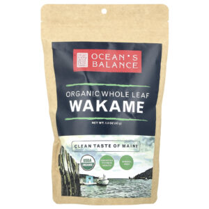 Oceans Balance Wakame Orgânico de Folhas Inteiras 42 g (15 oz)