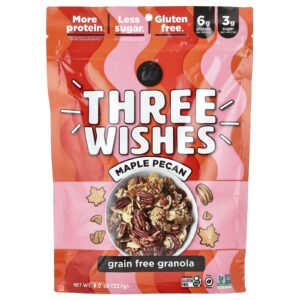 Three Wishes Granola Sem Grãos Pecã com Xarope de Bordo 227 g (8 oz)