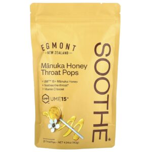 Egmont Honey Manuka Honey Throat Pops UMF™ 15+ 20 Pirulitos para Garganta 140 g (494 oz)