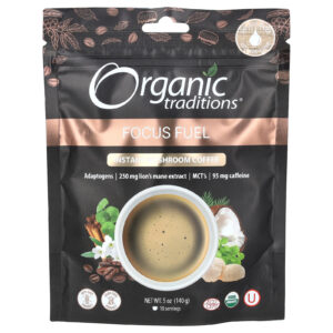 Organic Traditions Café Instantâneo com Cogumelos Fuel para Foco 140 g (5 oz)