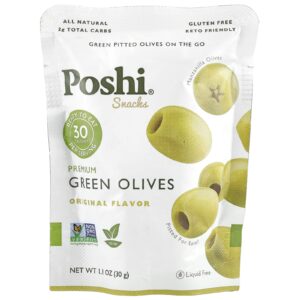 Poshi Snacks Azeitonas Verdes Premium Original 30 g (11 oz)