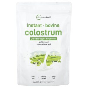 Micro Ingredients Colostro Bovino Instantâneo Sem Sabor 227 g (8 oz)