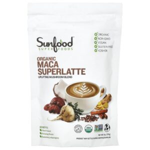 Sunfood Superlatte de Maca-Peruana Orgânica 170 g (6 oz)
