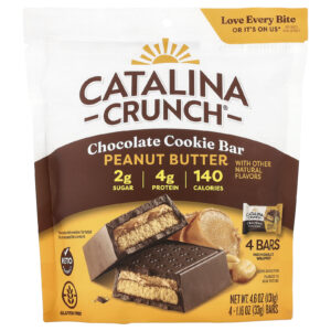 Catalina Crunch Barra de Biscoito de Chocolate Manteiga de Amendoim 4 Barras 33 g (116 oz) Cada