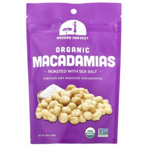 Mavuno Harvest Macadâmias Orgânicas Assadas com Sal Marinho 112 g (4 oz)