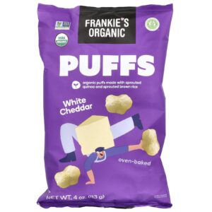 Frankies Organic Puffs Cheddar Branco 113 g (4 oz)