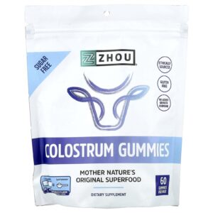 Zhou Nutrition Gomas de Colostro Pêssego Natural 60 Gomas