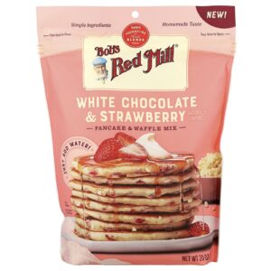 Bobs Red Mill Mistura para Waffle e Chocolate Branco com Morango Panqueca e Waffle 567 g (20 oz)