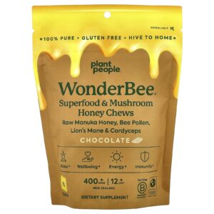 Plant People Cápsulas Mastigáveis de Superalimentos e Cogumelos WonderBee® Chocolate 30 Cápsulas Mastigáveis