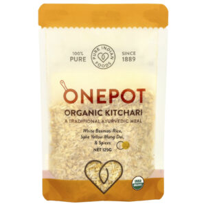 Pure Indian Foods OnePot Kitchari Orgânico Arroz Basmati Branco Dal de Mung Amarelo Split e Especiarias 125 g