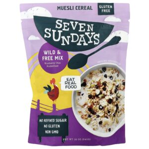 Seven Sundays Cereal de Muesli Mistura Silvestre e Livre Mirtilo Chia e Trigo Sarraceno 340 g (12 oz)