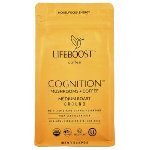Lifeboost Cognition™ Cogumelos + Café Moído Torra Média 340 g (12 oz)