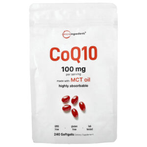 Micro Ingredients CoQ10 240 Cápsulas Softgel (50 mg por Cápsula Softgel)