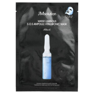 JM Solution Água Luminosa SOS Ampola Máscara de Beleza Hialurônica Preta 1 Unidade 30 ml