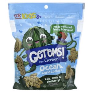 Gerber Getems!™ Ocean World Cookies Para Crianças Acima de 3 Anos Couve Maçã e Mirtilo 142 g (5 oz)